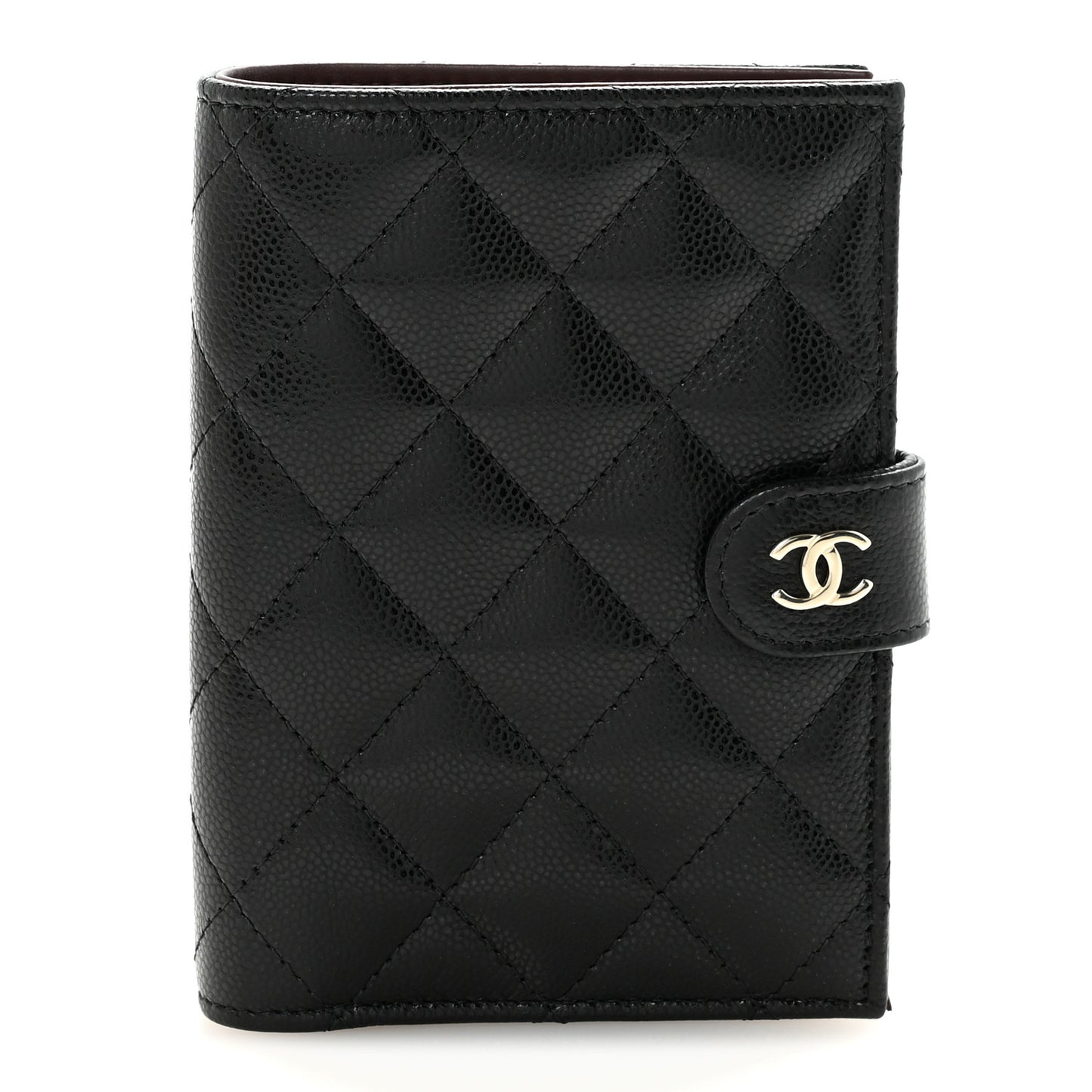 Caviar Quilted Passport Holder Black