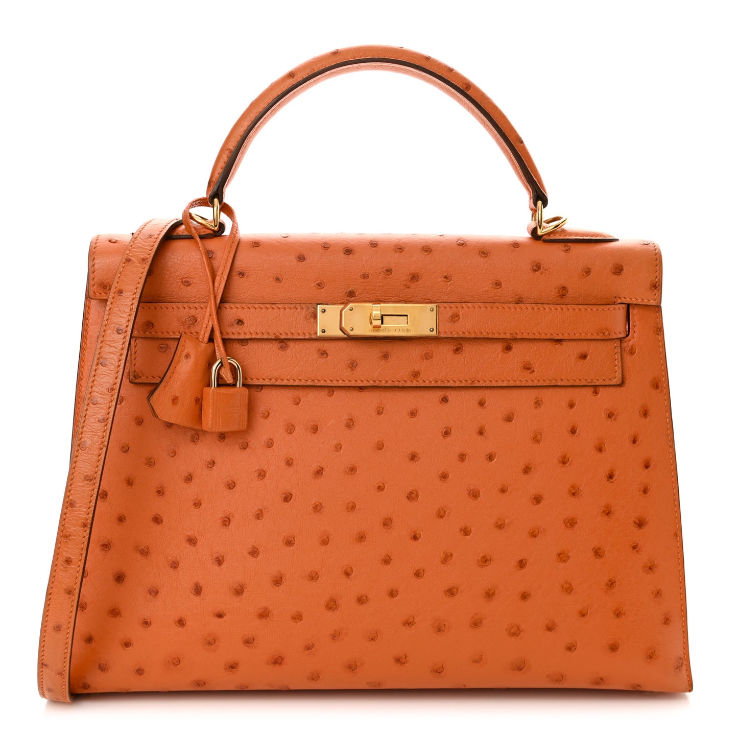 Ostrich Kelly Sellier 32 Orange