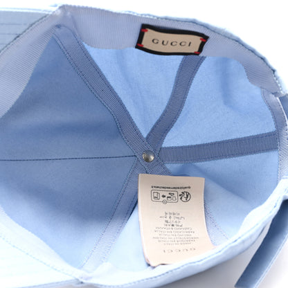 Gucci Cotton Embroidered Logo Script Baseball Hat XL Porcelain Blue 7 of 9