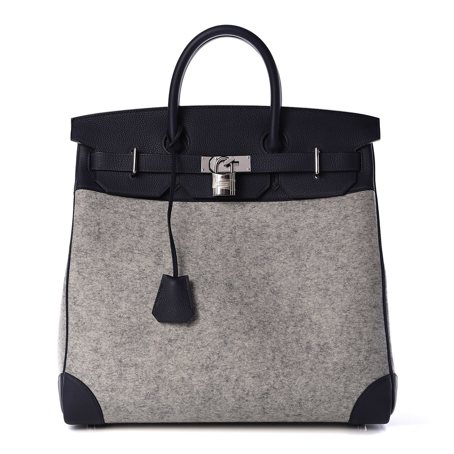 Hermes Togo Todoo Feutre HAC Birkin 40 Gris Clair Bleu Nuit 1 of 32