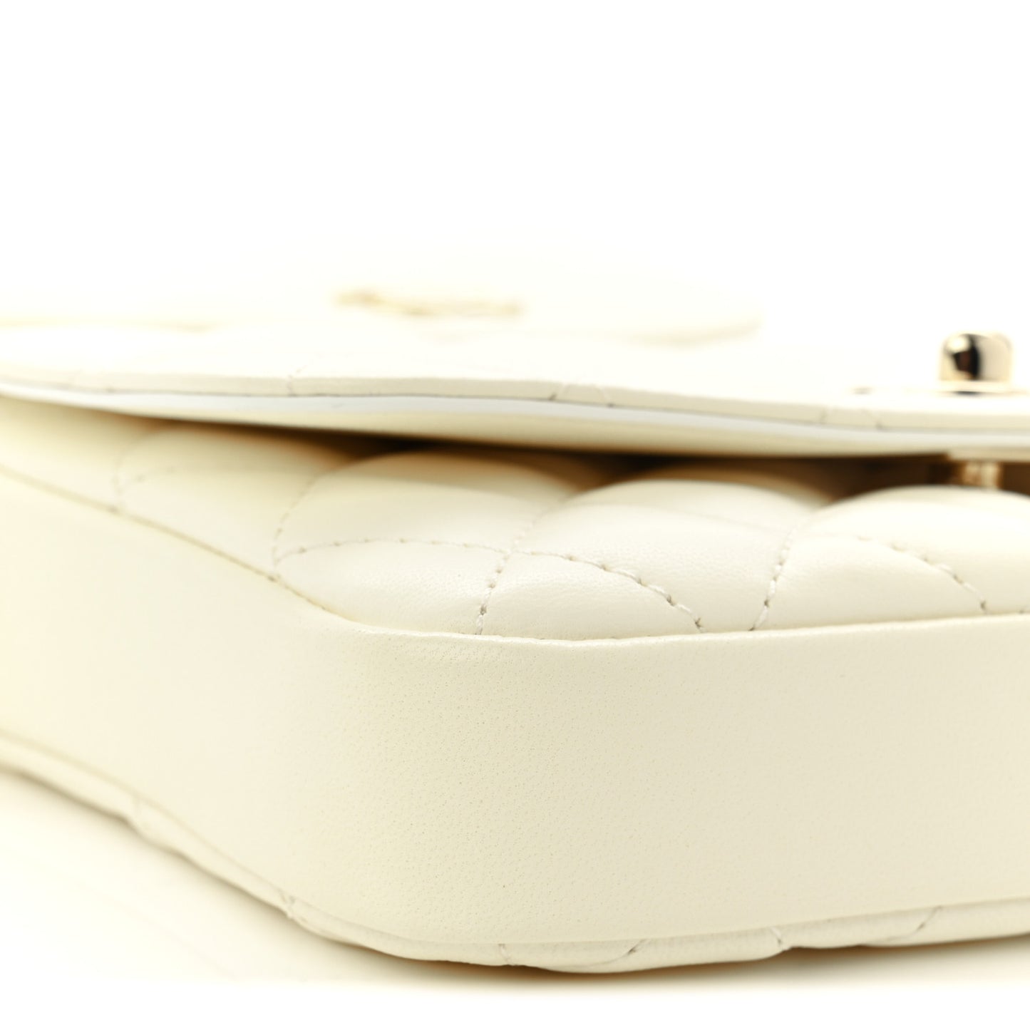 Lambskin Quilted Side Packs White