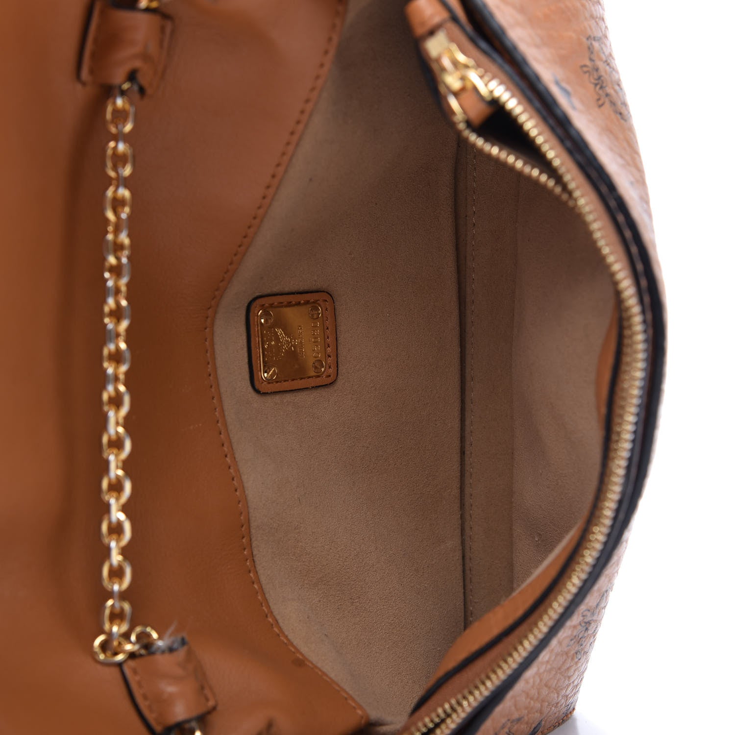MCM Visetos Small Millie Crossbody Bag Cognac 5 of 9