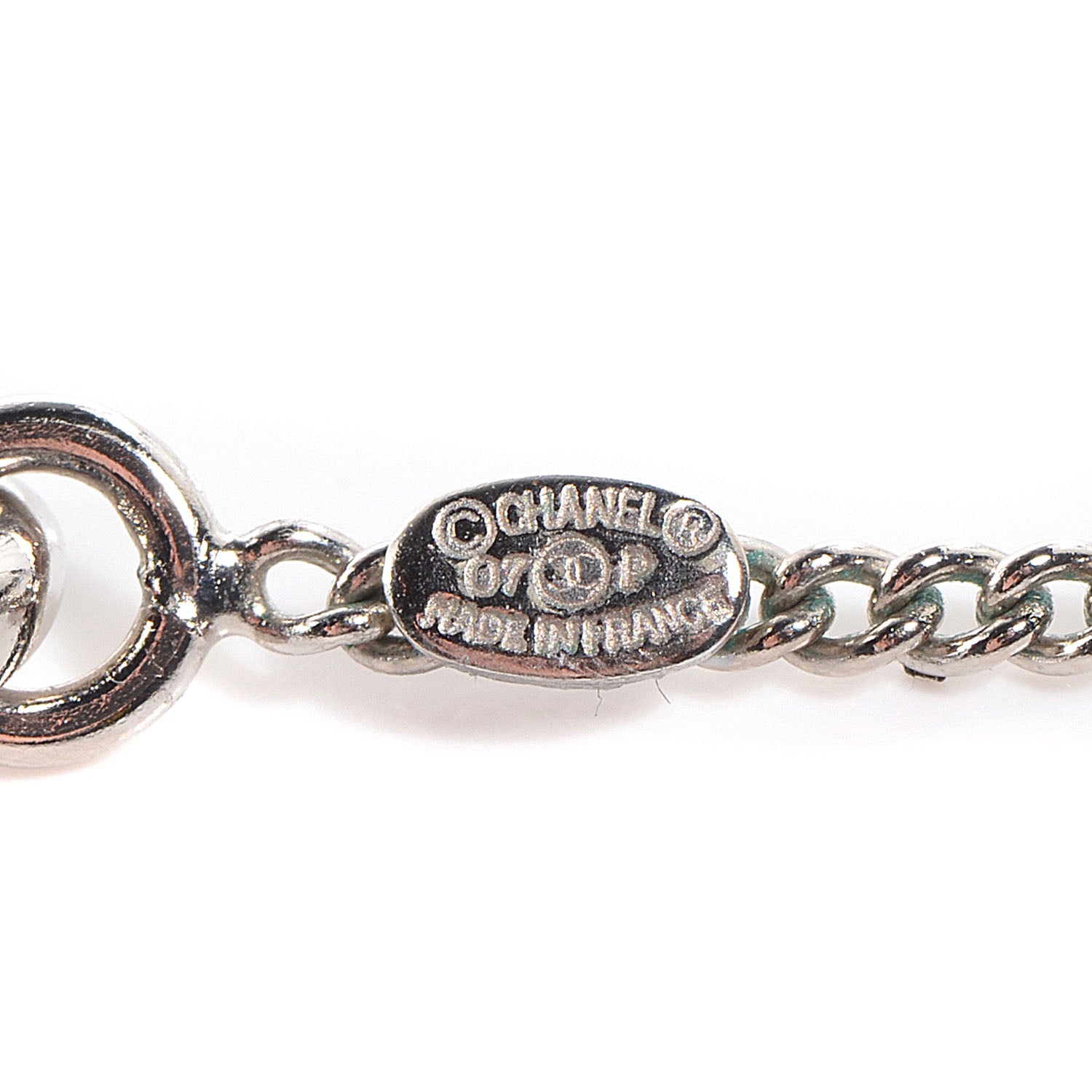 Chanel Crystal CC Camellia Necklace Silver 4 of 6
