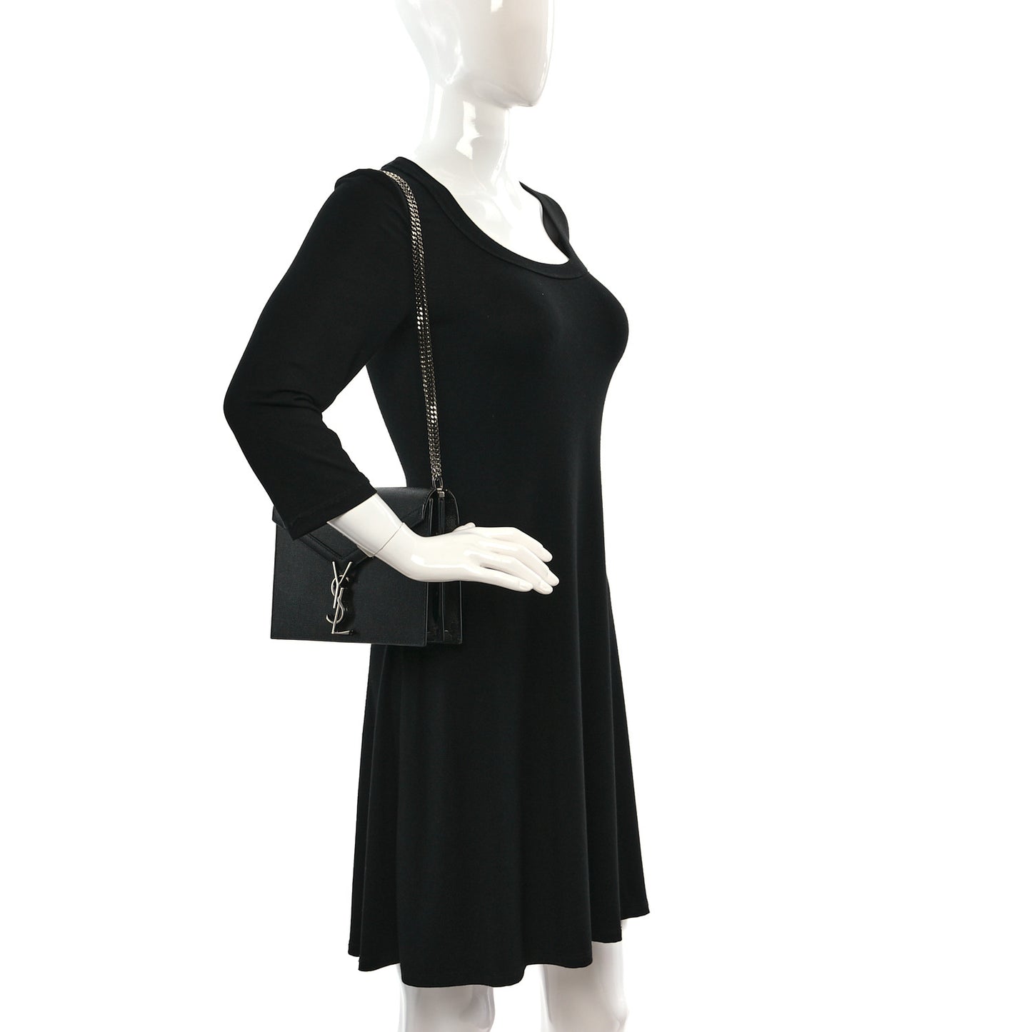 Grain De Poudre Monogram Cassandra Clasp Bag Black