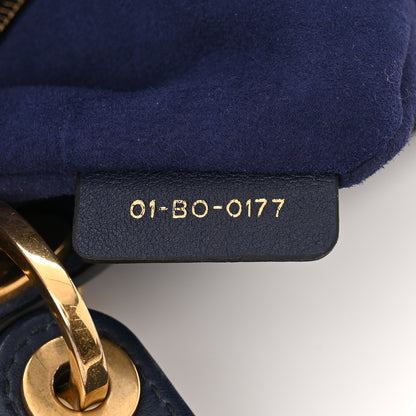Christian Dior Calfskin Cannage Studded Medium Supple Lady Dior Navy 7 of 18