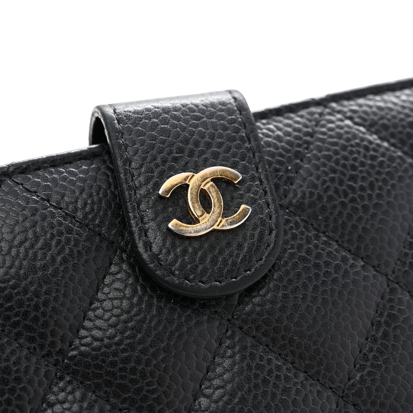 Caviar Quilted CC French Wallet Black