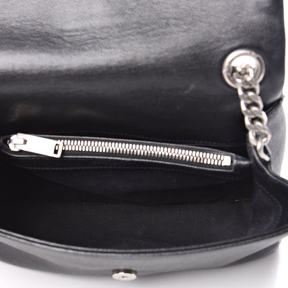Saint Laurent Grain De Poudre Small West Hollywood Monogram Fold-Over Bag Black 5 of 14