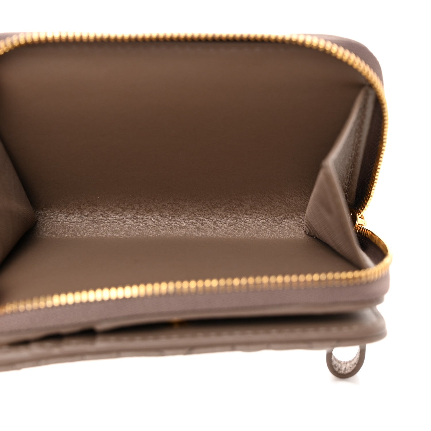 Christian Dior Grained Calfskin Supple Cannage Caro Scarlet Zipped Wallet Rose Des Vents 6 of 8