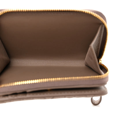 Christian Dior Grained Calfskin Supple Cannage Caro Scarlet Zipped Wallet Rose Des Vents 6 of 8
