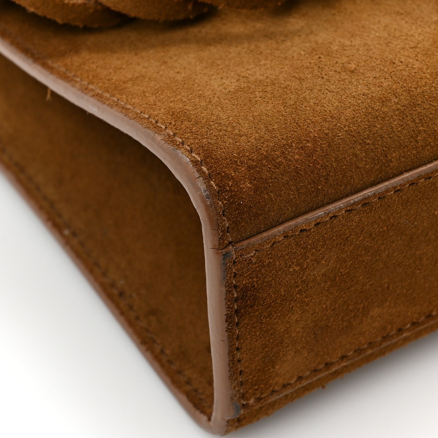 Suede Fringe Small Monogram Satchel Light Ocre