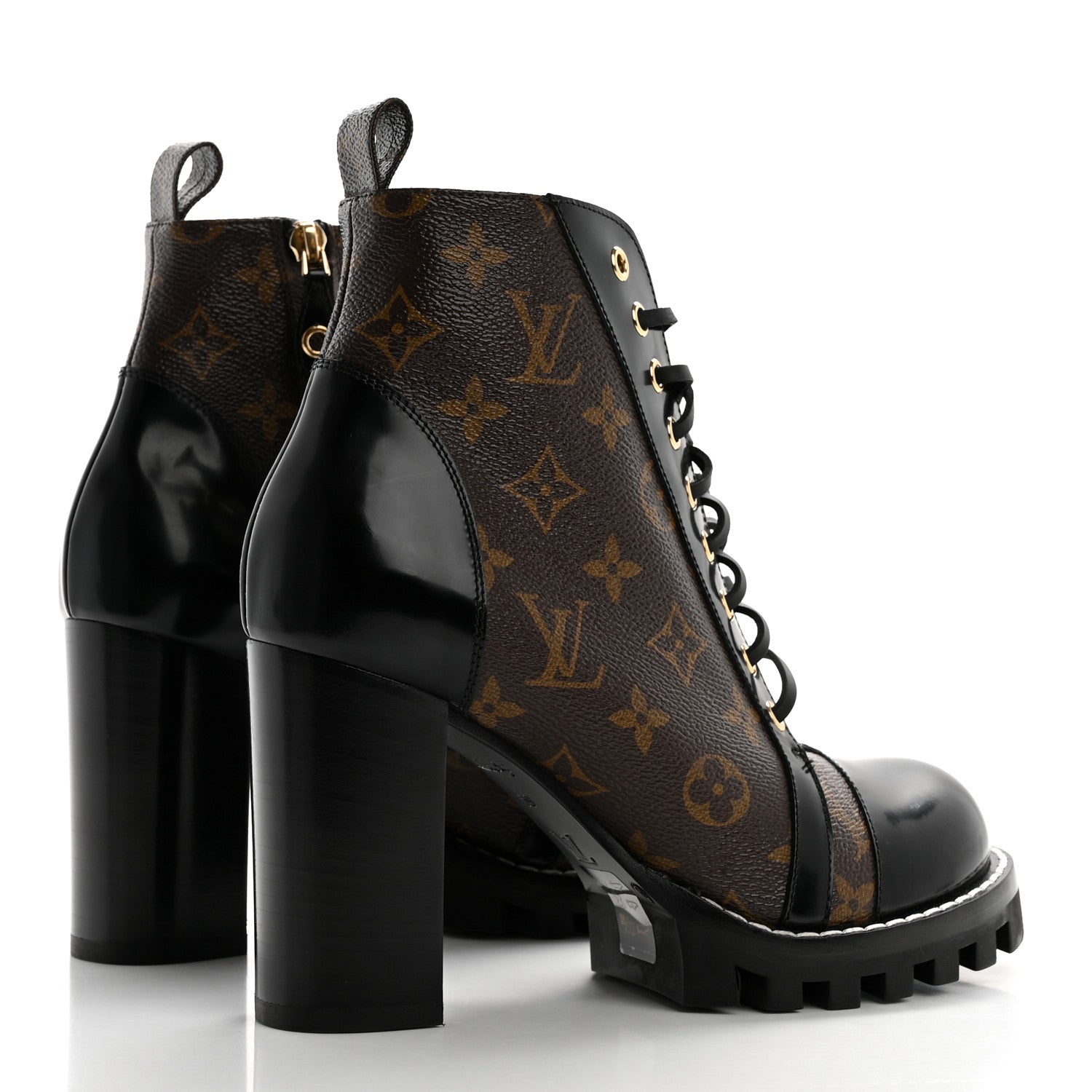 Louis Vuitton Patent Calfskin Monogram Star Trail Ankle Boots 39 Black 4 of 9