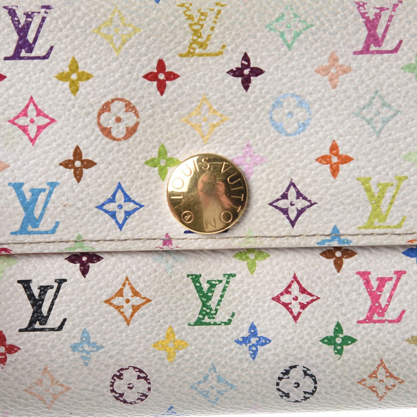 Monogram Multicolor Sarah Wallet White