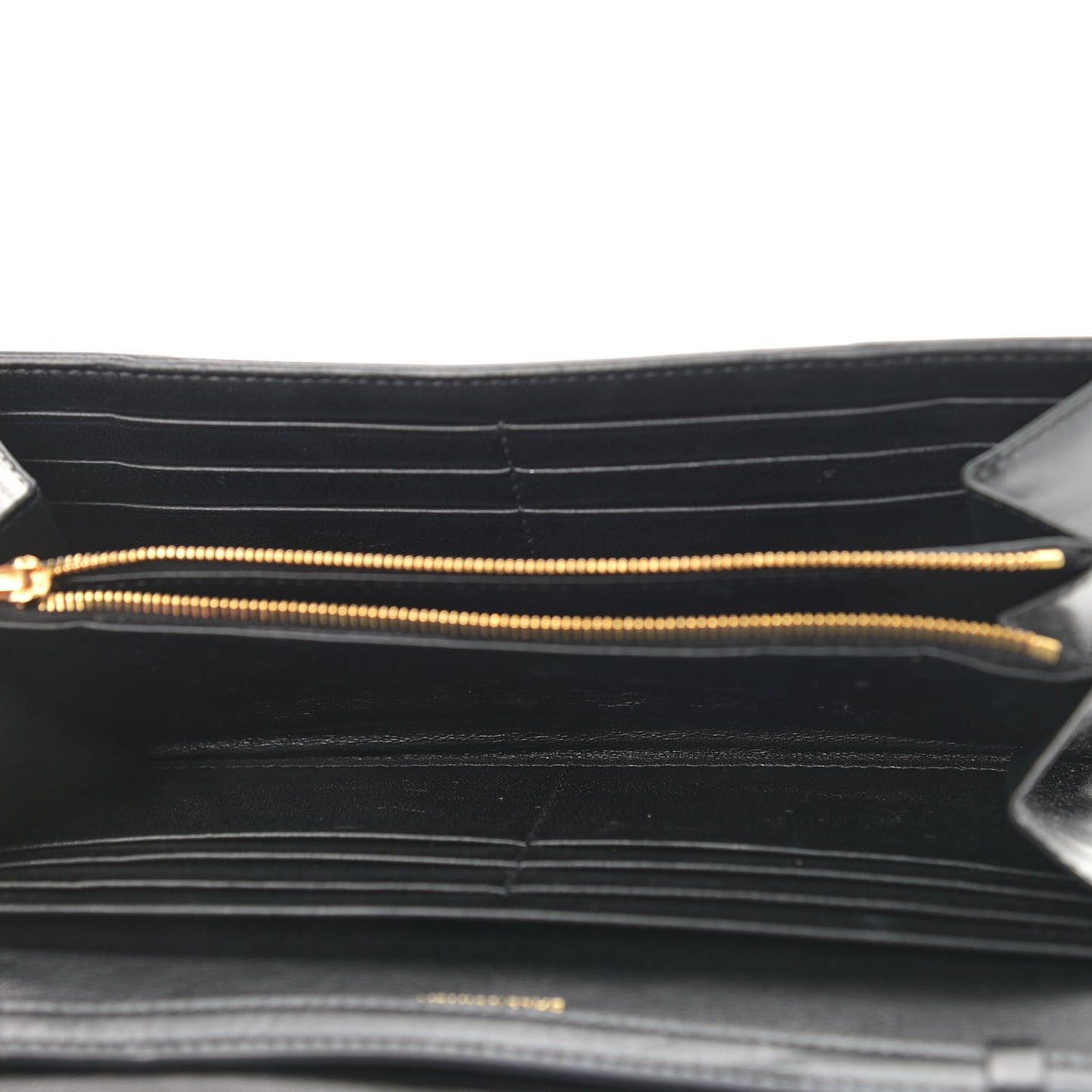Smooth Calfskin Hourglass Continental Wallet On Strap Black