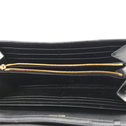 Balenciaga Smooth Calfskin Hourglass Continental Wallet On Strap Black 5 of 11