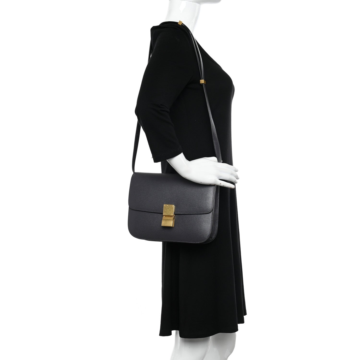 Celine Liege Calfskin Medium Classic Box Flap Bag Liquorice 2 of 12