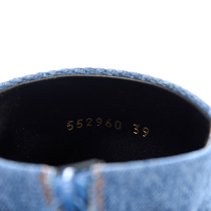 Balenciaga Denim BB Pointy Toe Ankle Booties 39 Light Bleu 10 of 11