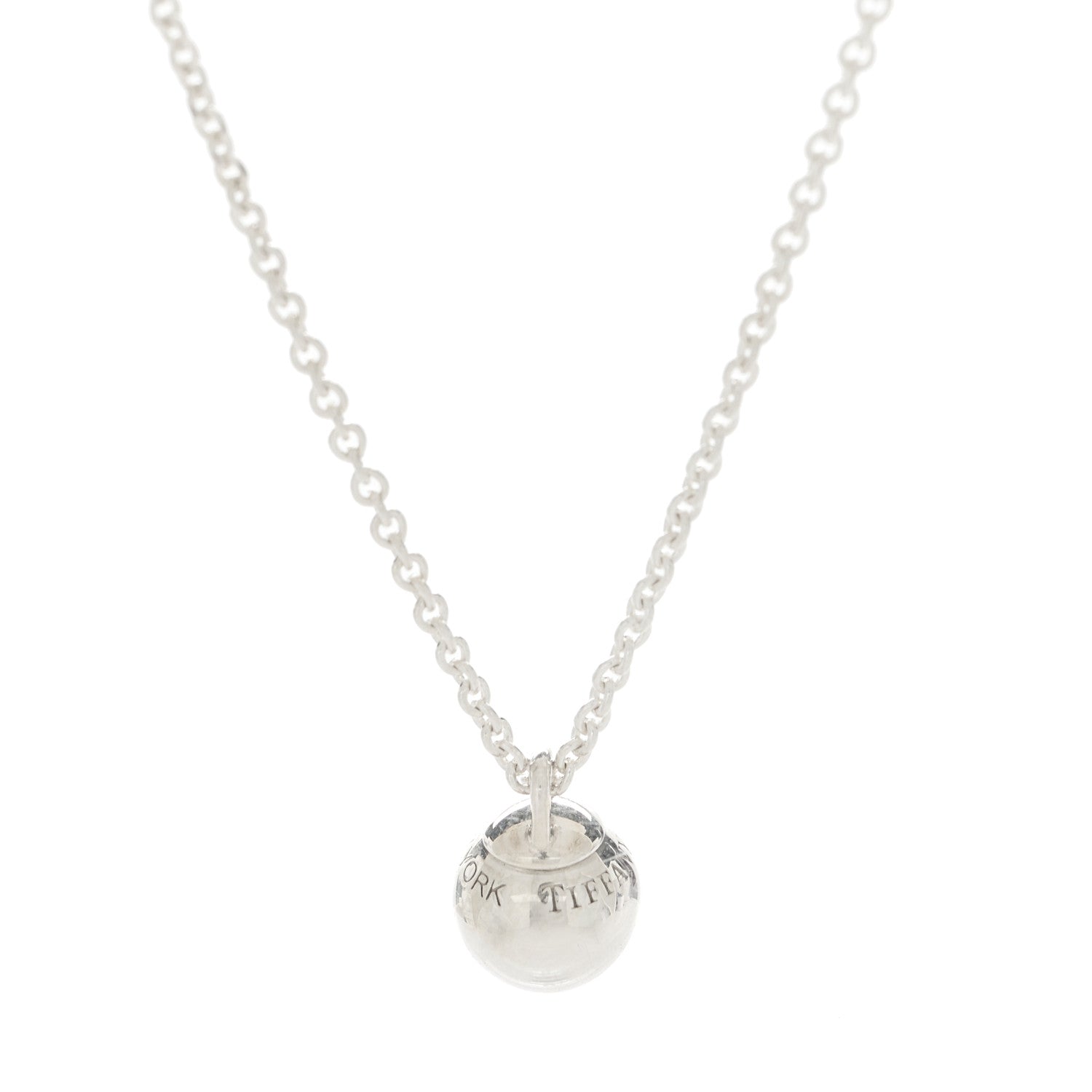 Tiffany Sterling Silver 8mm HardWear Ball Pendant Necklace 6 of 6