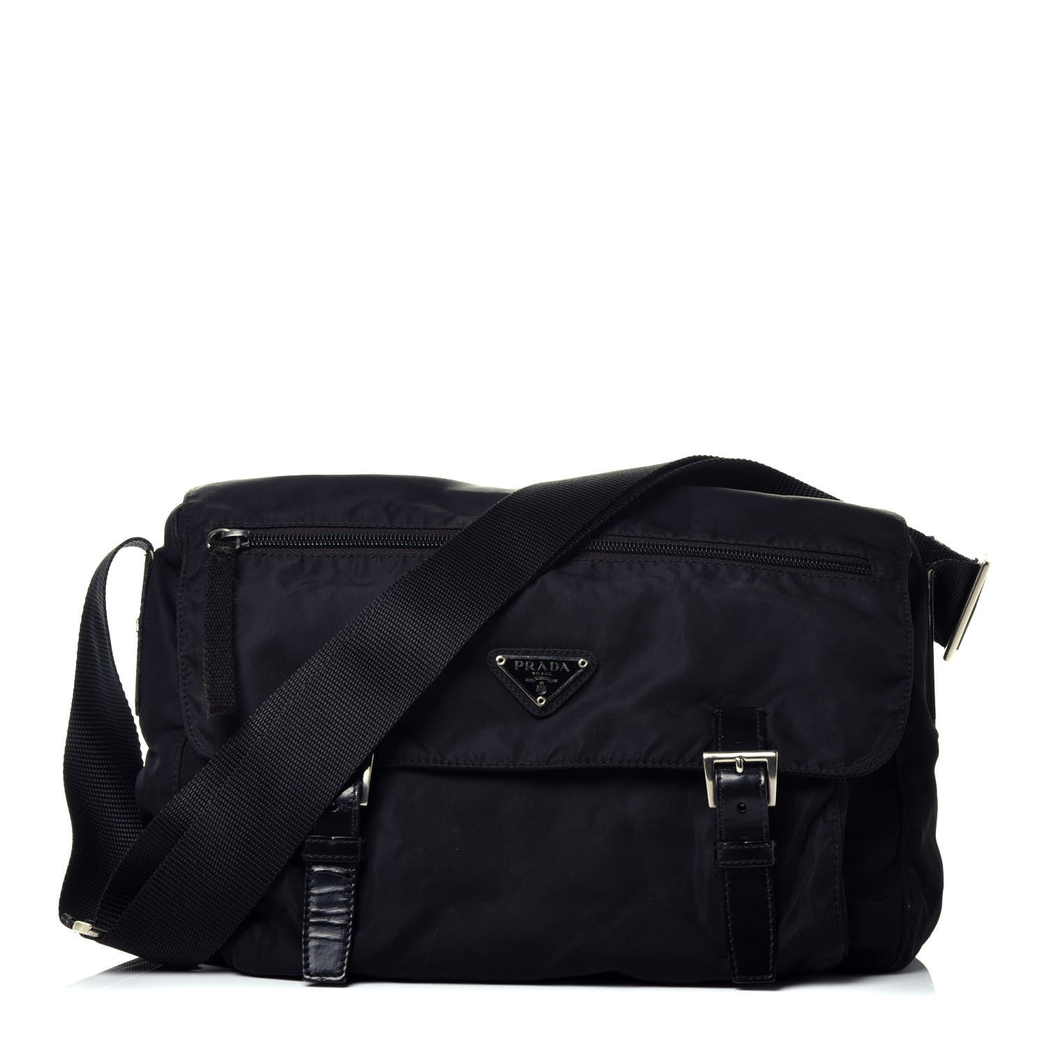 Prada Nylon Vela Messenger Bag Black 1 of 8