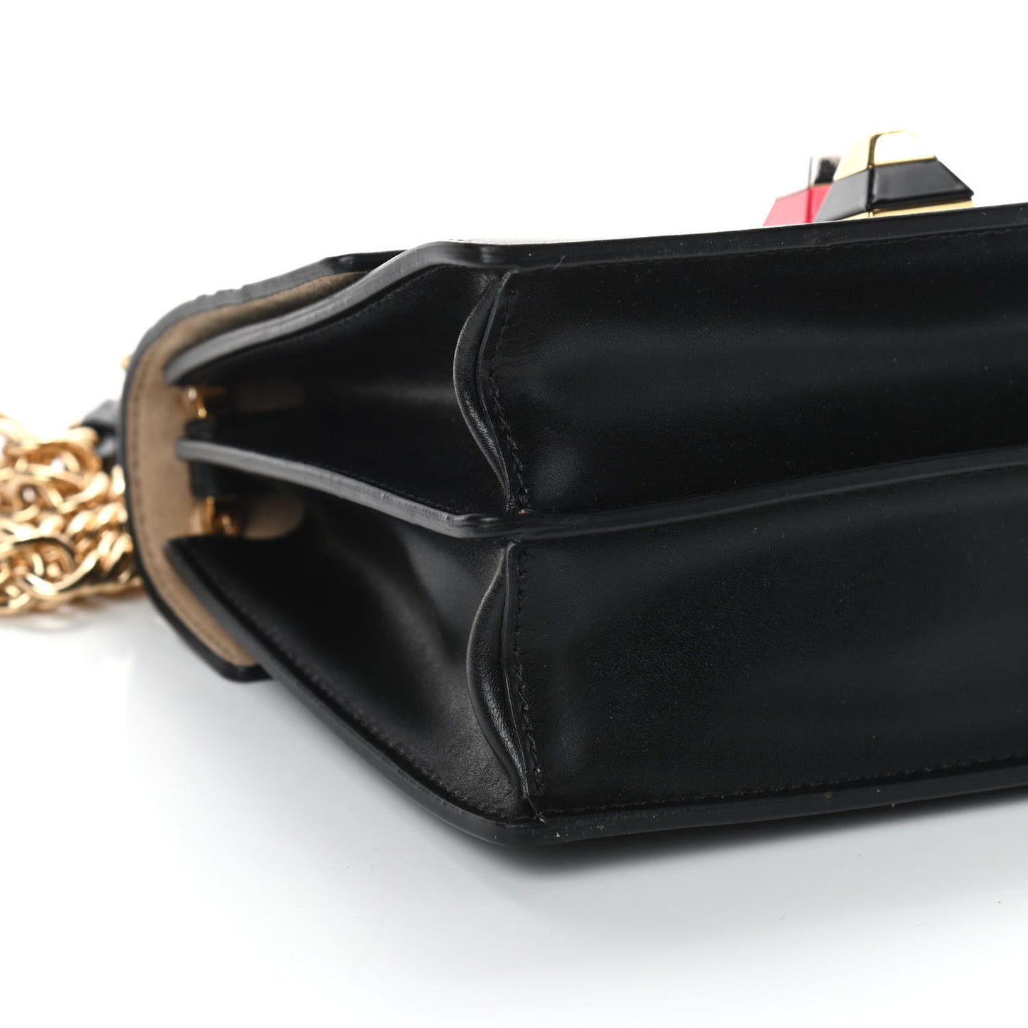 Vitello Liberty Bi-Color FF 1974 Embossed Small Kan I Shoulder Bag Black Maya