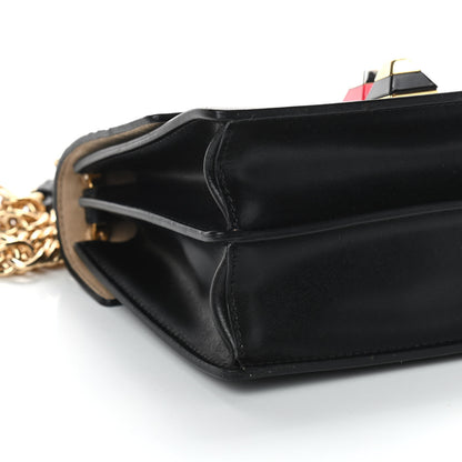 Fendi Vitello Liberty Bi-Color FF 1974 Embossed Small Kan I Shoulder Bag Black Maya 8 of 9