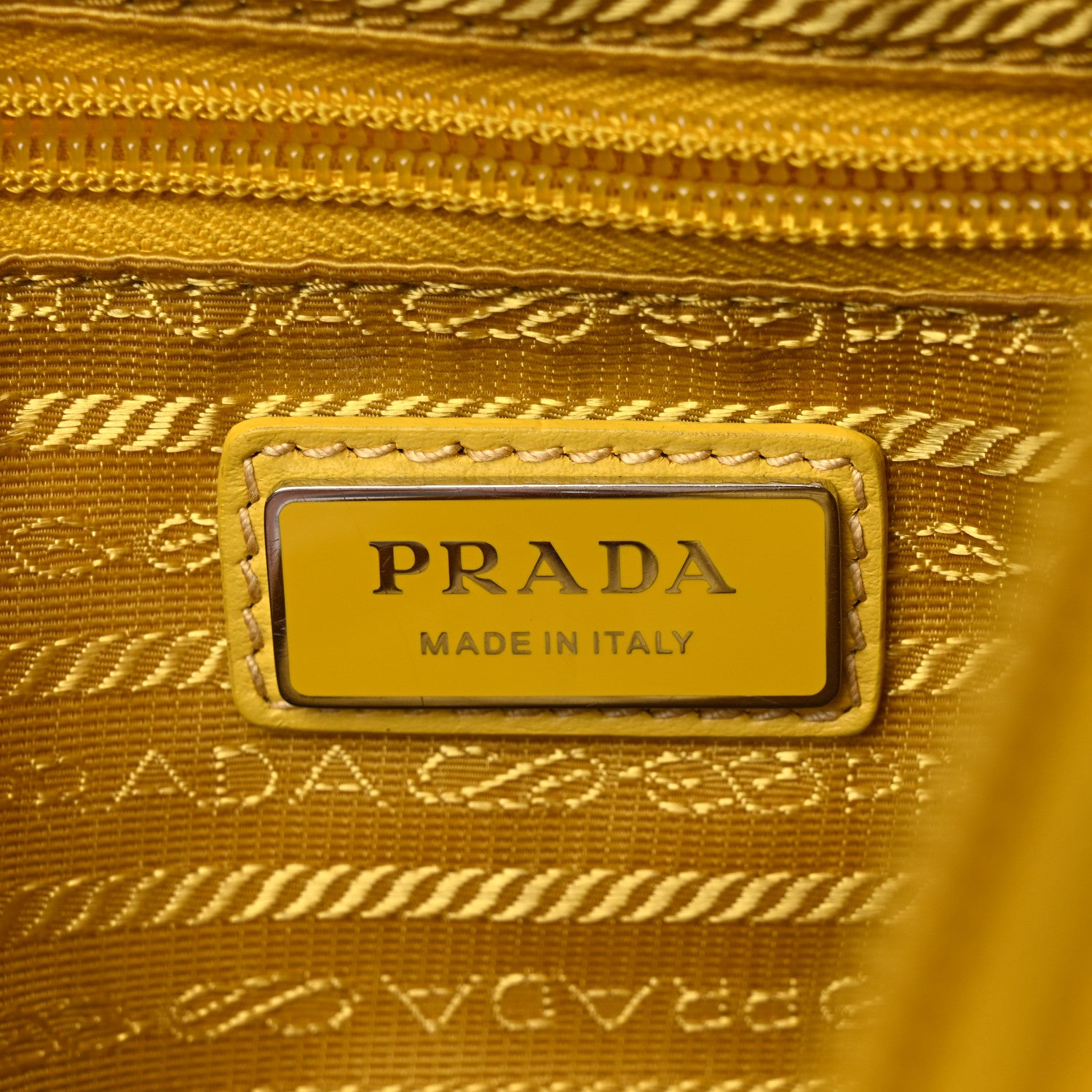 Prada Re-Nylon Vitello Metal Triangle Logo Sling Backpack Giallo 6 of 12