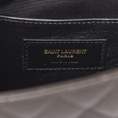 Saint Laurent Grain De Poudre Textured Mixed Matelasse Triquilt Small Monogram Satchel Pebble 6 of 9