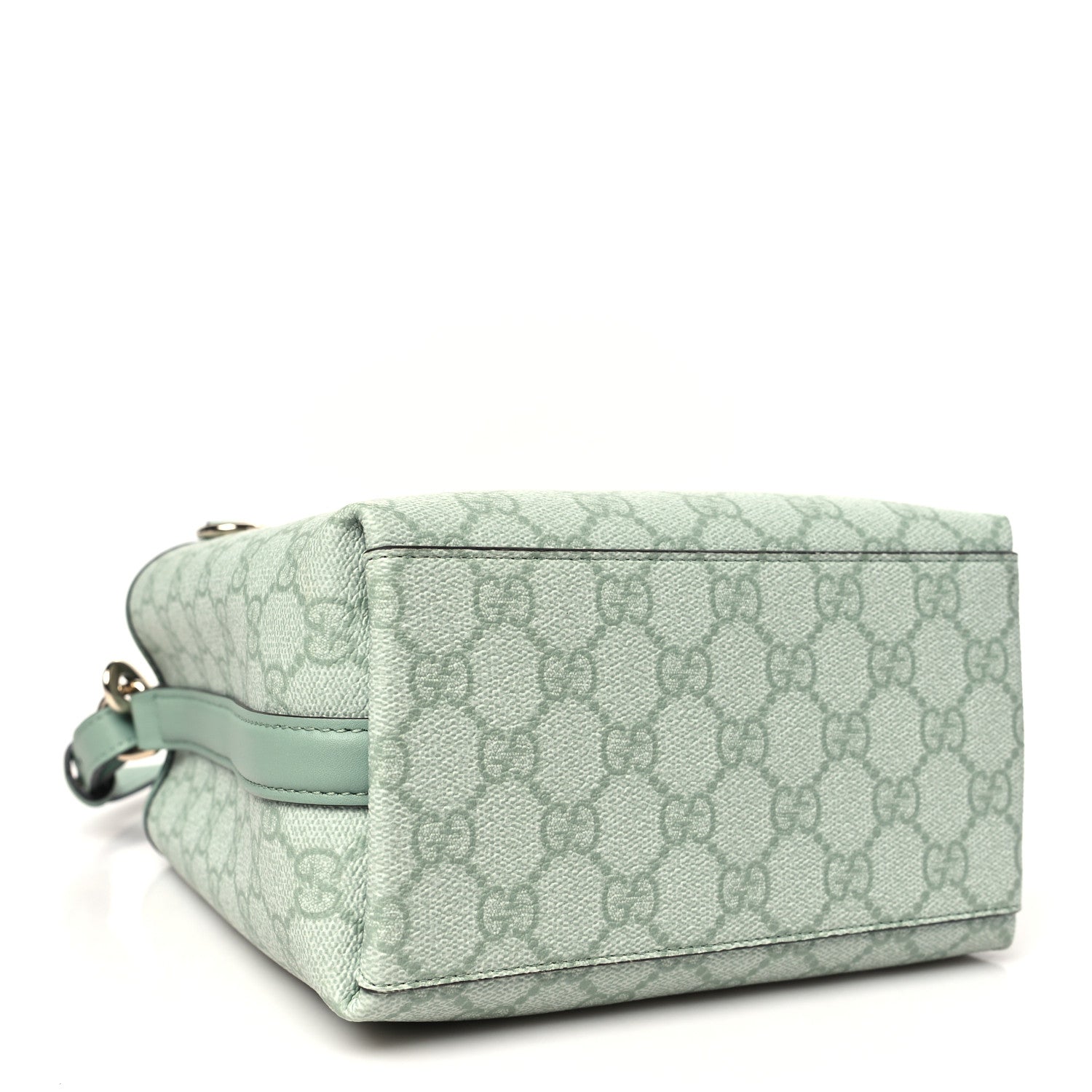 Gucci GG Supreme Monogram Emblem Small Shoulder Bag Sage Green 4 of 11