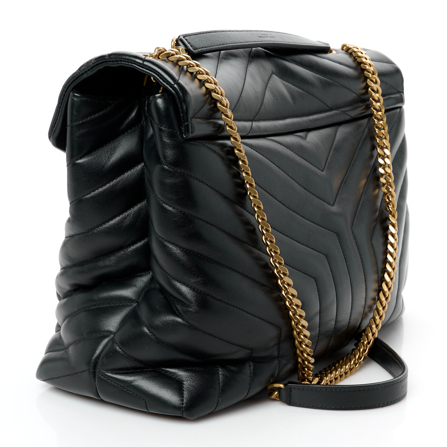 Saint Laurent Calfskin Y Quilted Monogram Large Loulou Chain Satchel Black 3 of 11