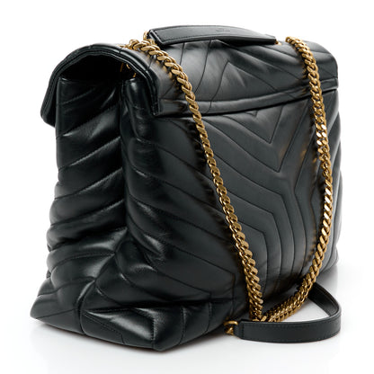 Saint Laurent Calfskin Y Quilted Monogram Large Loulou Chain Satchel Black 3 of 11