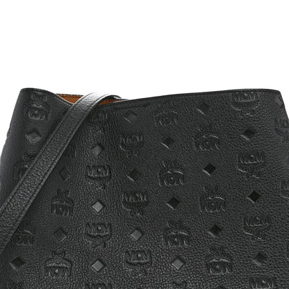 MCM Calfskin Ottomar Monogram Sarah Convertible Hobo Black 8 of 10