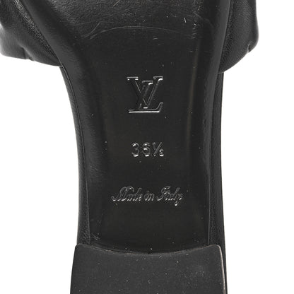 Louis Vuitton Lambskin Embossed Monogram Revival Flat Mules 36.5 Black 6 of 9
