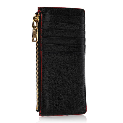 Miu Miu Goatskin Madras Love Zip Card Holder Black 3 of 8
