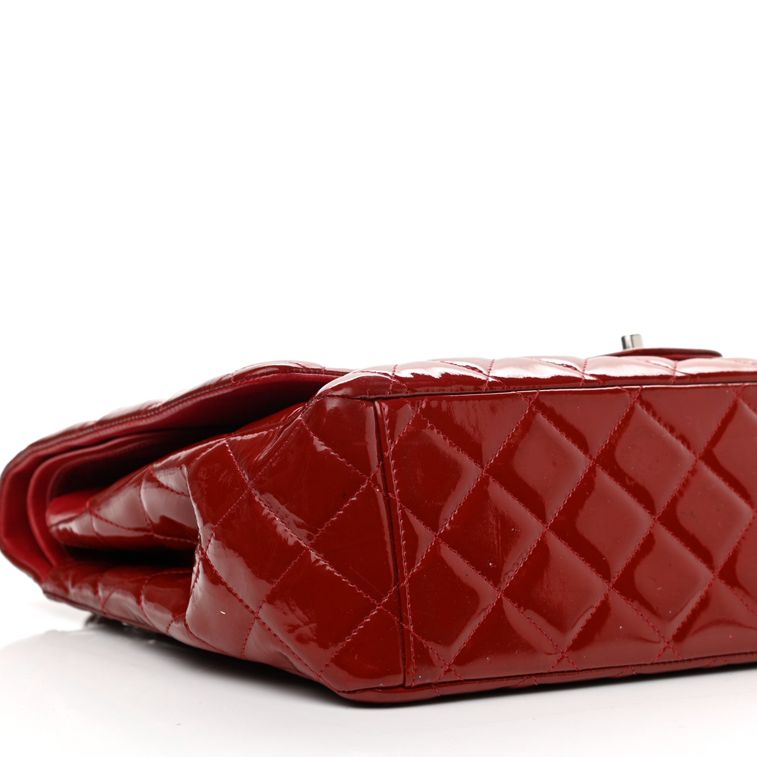 Chanel Patent Quilted Maxi Double Flap Red 9 of 13