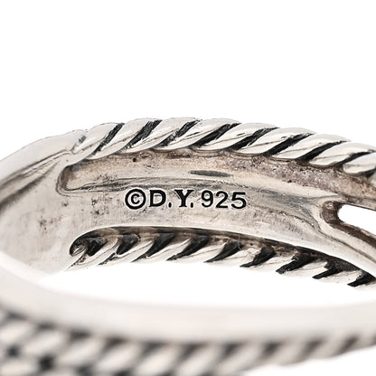 David Yurman Sterling Silver Diamond X Crossover Ring 54 6.75 4 of 5