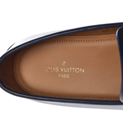 Louis Vuitton Calfskin Mens Montaigne Loafers 7.5 Blue 8 of 12