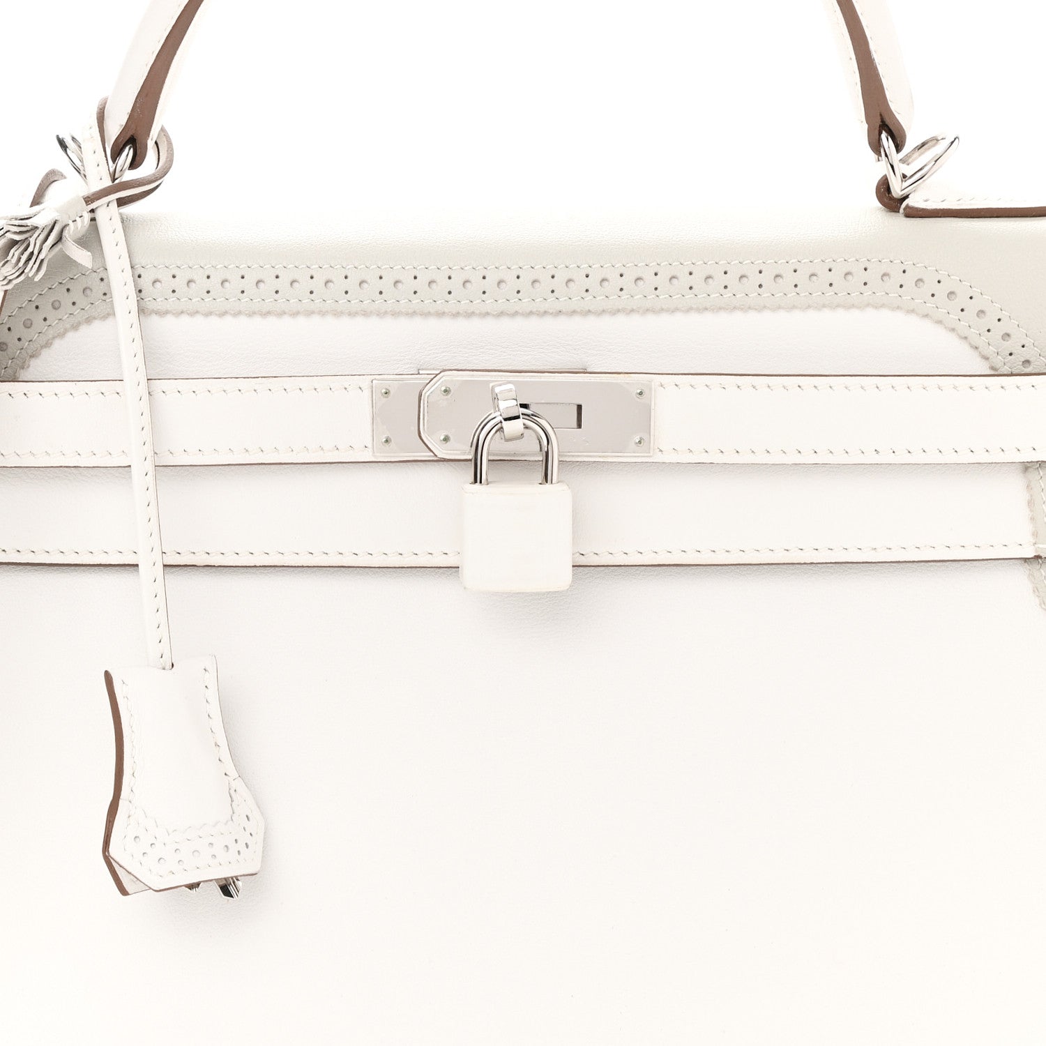 Hermes Swift Ghillies Kelly Retourne 32 White Gris Perle 8 of 10