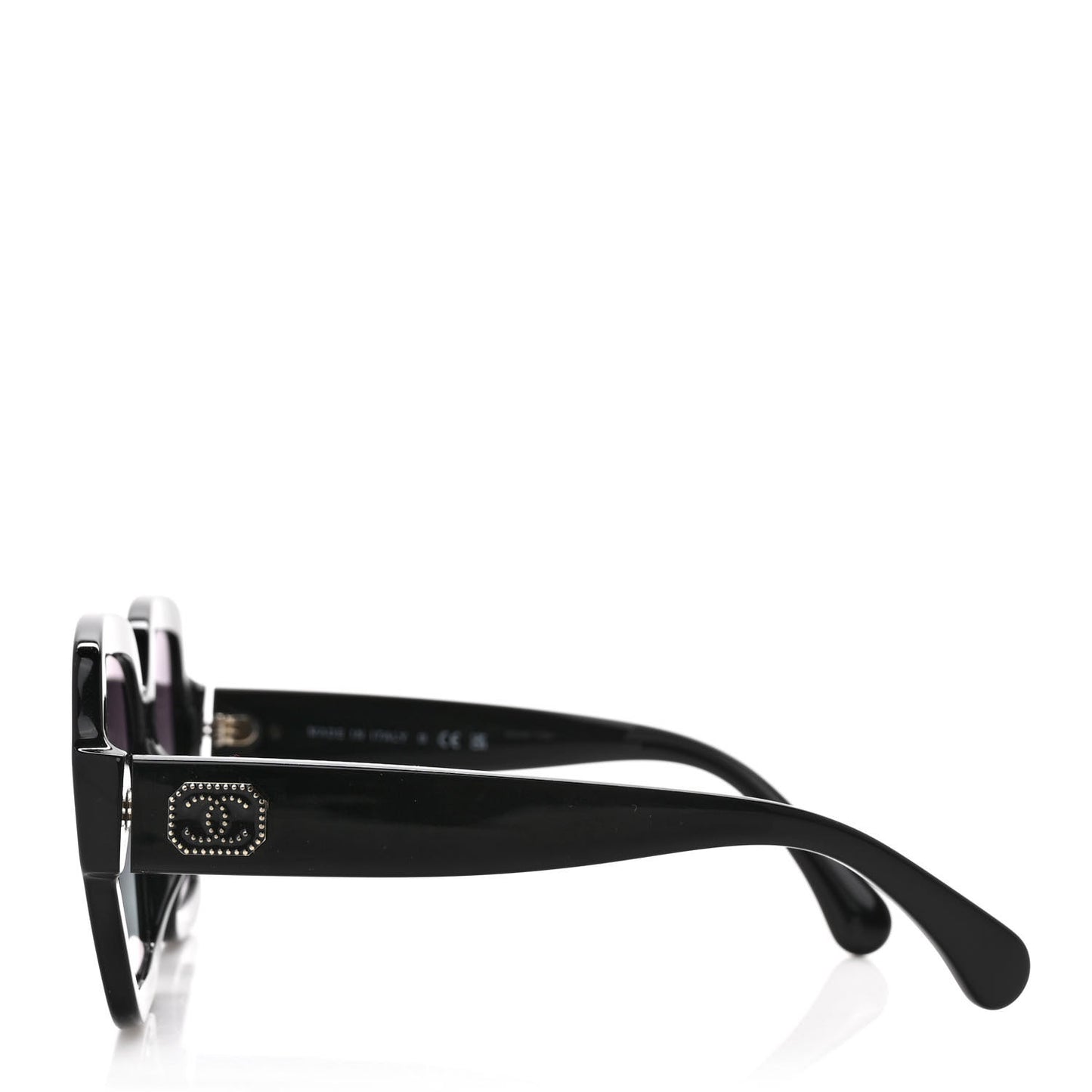 Acetate Square Strass CC Sunglasses 5479-A Black