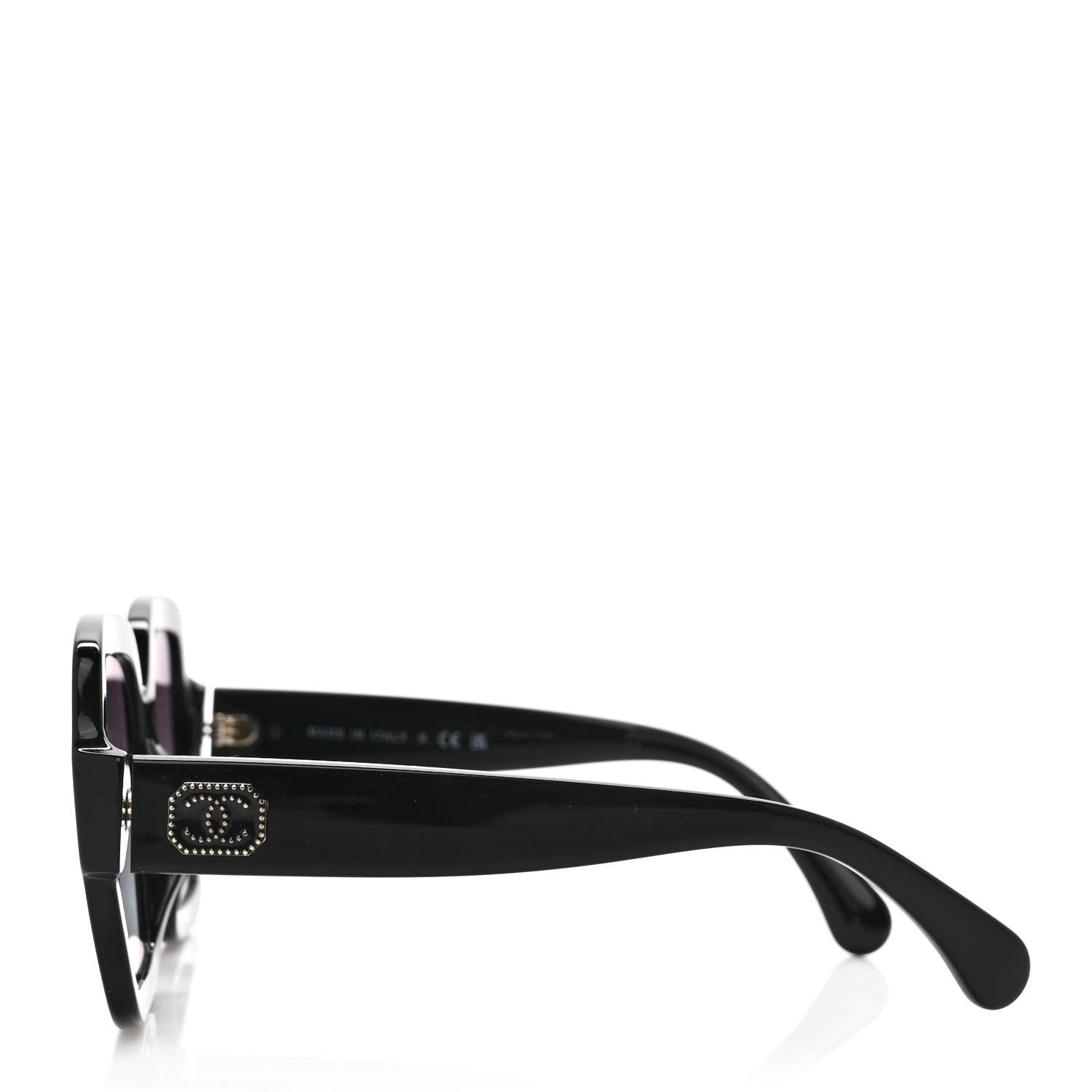 Chanel Acetate Square Strass CC Sunglasses 5479-A Black 3 of 8