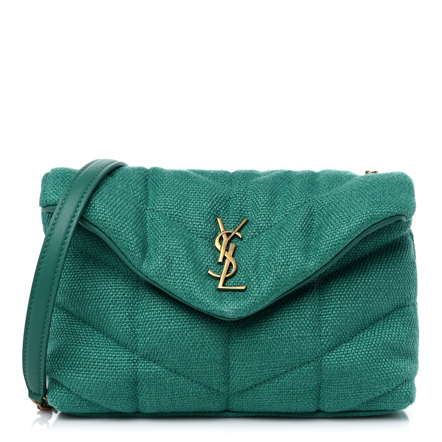 Canvas Quilted Toy Loulou Puffer Monogram Chain Satchel Basil