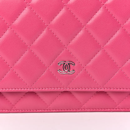 Chanel Lambskin Quilted Wallet On Chain WOC Pink 9 of 11