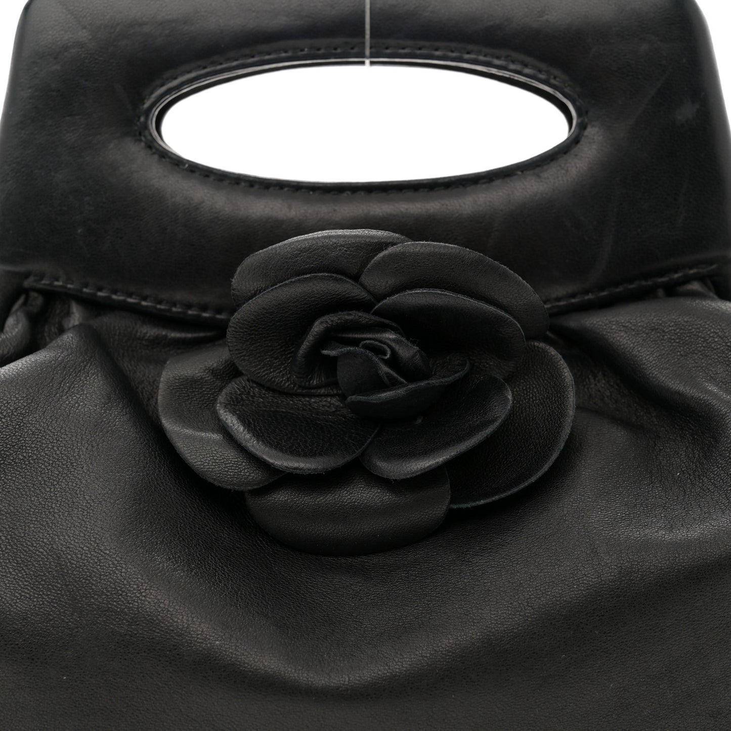 Lambskin Camellia Handbag Black