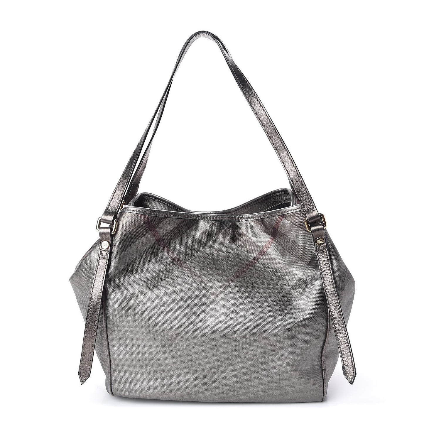 Metallic Nova Check Small Canterbury Tote Silver