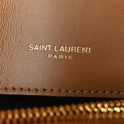 Saint Laurent Suede Matelasse Chevron Monogram Medium College Bag Cinnamon 6 of 11