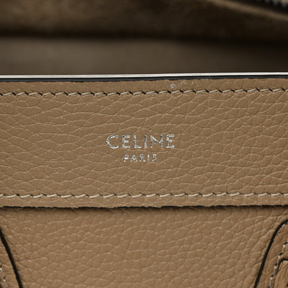 Celine Drummed Calfskin Nano Luggage Dune 6 of 11