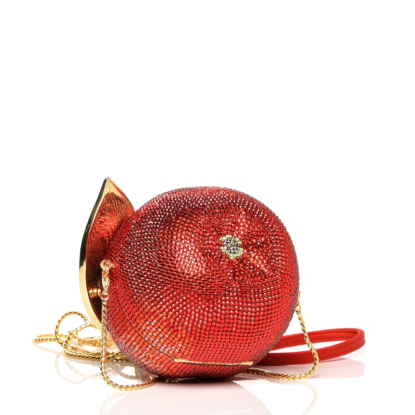 Swarovski Crystal Apple Minaudiere Clutch Red