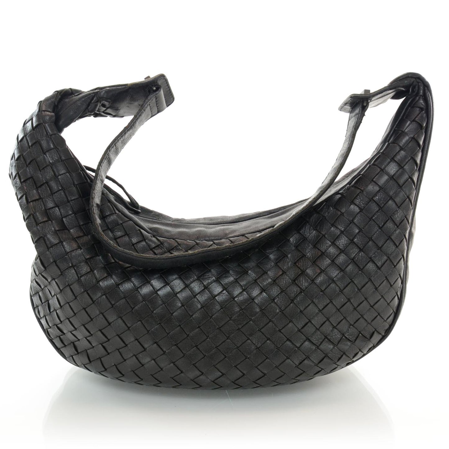 Nappa Intrecciato Small Hobo Nero Black
