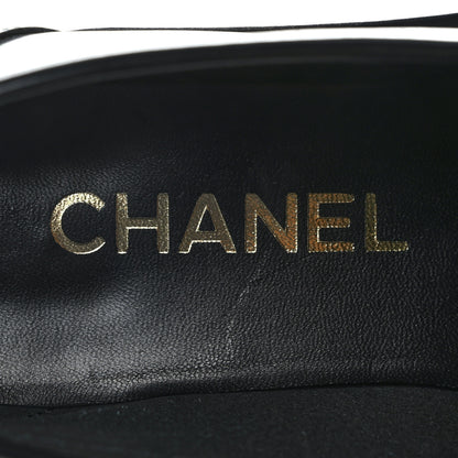 Chanel Shiny Calfskin Logo Loafers 37.5 Black 7 of 7