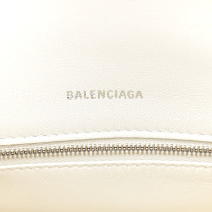 Balenciaga Grained Calfskin Small Hourglass Top Handle Bag White 6 of 10