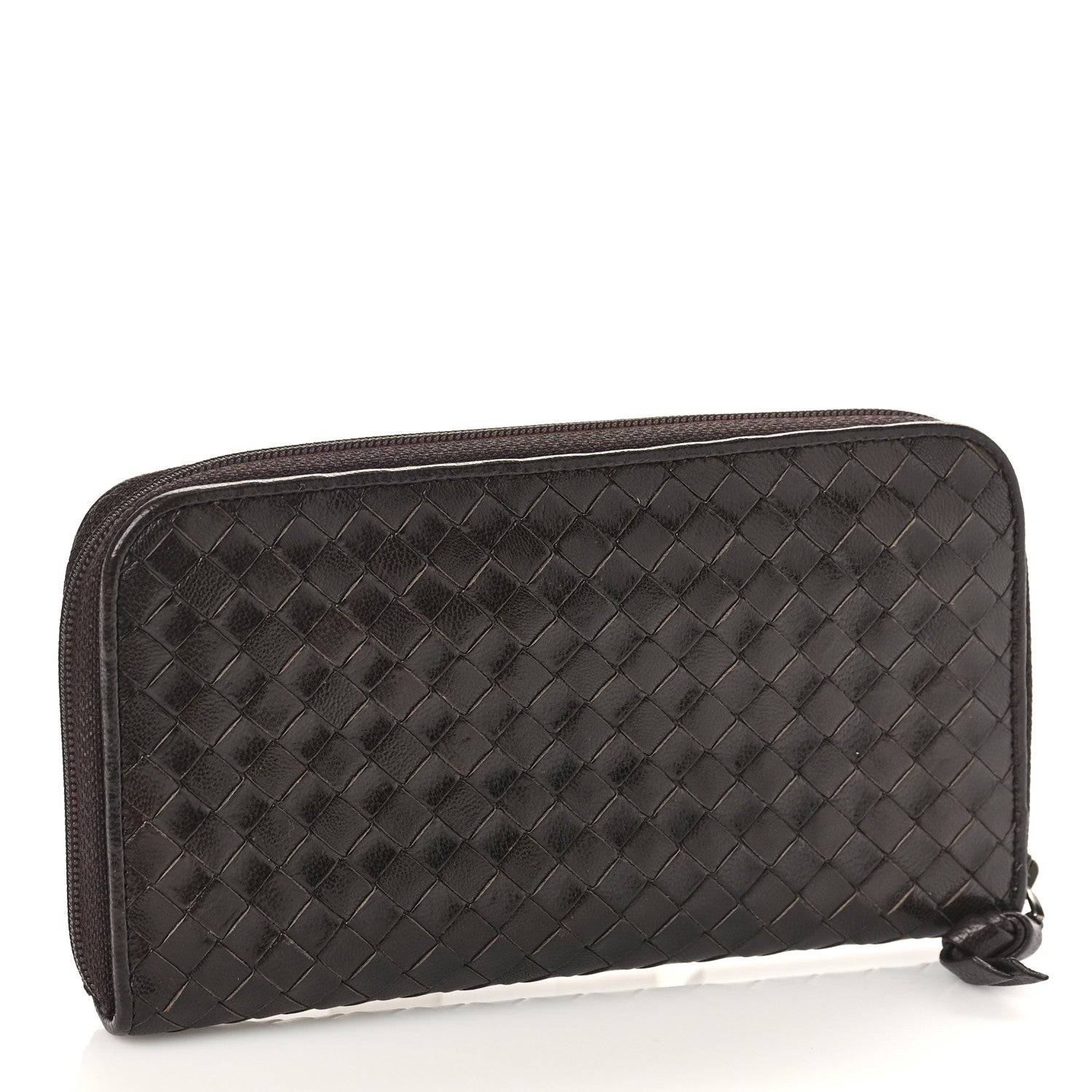 Bottega Veneta Nappa Intrecciato Zip Around Wallet Ebano 3 of 8