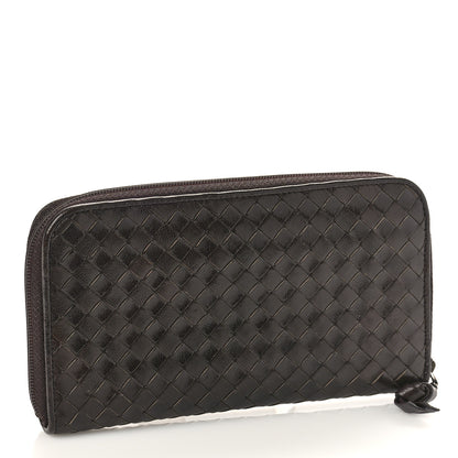 Bottega Veneta Nappa Intrecciato Zip Around Wallet Ebano 3 of 8